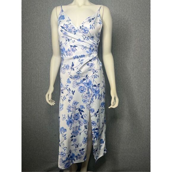 Urban Outfitters Floral‎ Summer Dress Faux Wrap V-Neck Midi - Picture 4 of 13